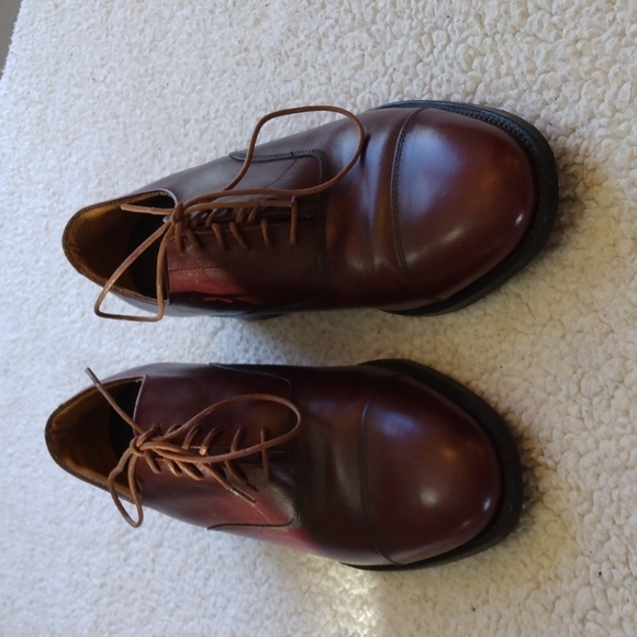 Brown Leather Oxford Cap Toe Shoes (Made in England) US 9.5 - Picture 2 of 6
